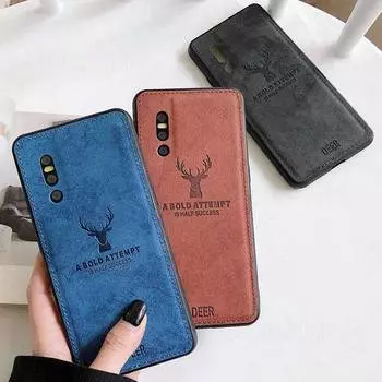 Чехол из ткани с рисунком оленя для Vivo V29E V29 V23 V27e V27 V25 Pro 5G V40 V30 Y21S Y11S Y33S Y52 Y72 Y20S Y27 Y22S Y12 Y17S Y16 Y35 Мягкий чехол из ТПУ Vivo Y33S чёрный