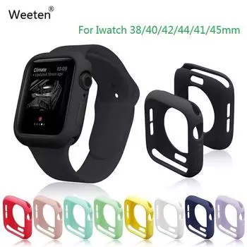 Чехол из ТПУ Candy для Apple Watch Series 8 7 6 SE 5 4 3 2 1 для IWatch 38 42 40 44 мм, противоударный экран, 41 мм, 45 мм 38mm жёлтый