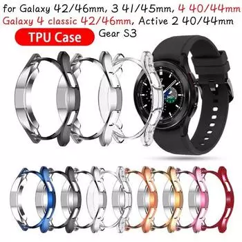 Чехол из ТПУ для Samsung Galaxy watch 4, 40 мм, 44 мм, Classic, 46/42 мм, 3, 41, 45 мм, active 2 gear s3 classic, Frontier, универсальная защита от падения, мягкая защита galaxy 4 44mm