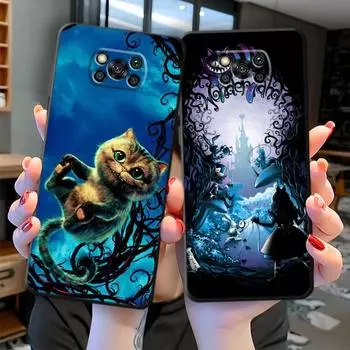 Чехол из ТПУ для Xiaomi Mi 11 Lite 11i 10 11T 12S 12X 10T 10S 11X 12 Pro 10TPro, черный чехол, Алиса в стране чудес, Чеширские коты Xiaomi Mi 11