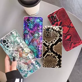 Чехол из ТПУ для Xiaomi Redmi Note 11 10 Pro 9A 9C 9T 9 K40 11T 11S 10C 8T 10S 8 7 9S 7 Note 10 GG, мягкий узор из змеиной кожи Redmi Note 10 Pro