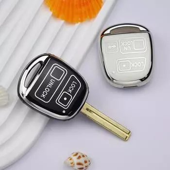 Чехол из ТПУ с 2 3 кнопками, чехол для автомобильного ключа, брелок для Toyota Yaris Prado Tarago Camry Corolla для Lexus ES GS LS IS RX SC LX RX400h 2 Button key case белый