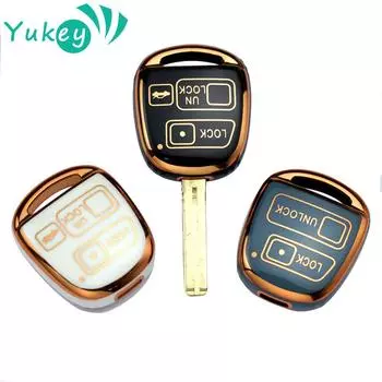 Чехол из ТПУ с 2 3 кнопками, брелок для Toyota FJ Cruiser Land 2008-2014 Yaris Echo для Lexus ES GS LS IS RX SC LX RX400h 2 Buttons белый