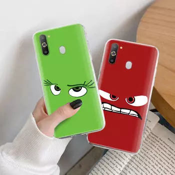 Чехол из ТПУ с эмодзи для iPhone XR 7 8 14 15 11 12 13 X XS Pro Max Xiaomi Redmi 13C Note 9 Samsung A22 S23 S24 Ultra Plus VIVO VIVO Y31 2021 кожа буйвола