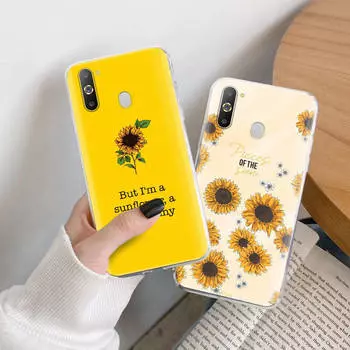 Чехол из ТПУ с изображением подсолнуха для iPhone XR 7 8 14 15 11 12 13 X XS Pro Max Xiaomi Redmi 13C Note 9 Samsung A22 S23 S24 Ultra Plus VIVO Redmi 13C 5G аэро