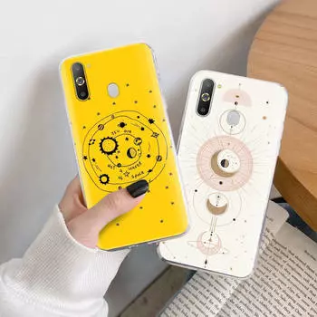 Чехол из ТПУ с изображением солнца, луны и звезд для iPhone XR 7 8 14 15 11 12 13 X XS Pro Max Xiaomi Redmi 13C Note 9 Samsung A22 S23 S24 Ultra Plus VIVO iPhone 6 кожа буйвола