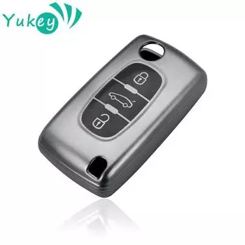 Чехол из ТПУ с откидным ключом от машины для Citroen C2 C3 C4 C5 C6 Xsara Berlingo для Peugeot 207 307 308 407 607 807, защитный брелок