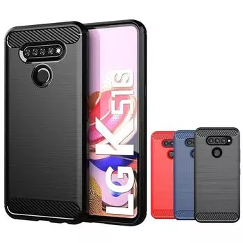 Чехол из ТПУ с текстурой из углеродного волокна для K92 K22 K42 K52 K62 K51S K61S Velvet Stylo 6 5 V60 V50 ThinQ противоударный защитный чехол Funda For LG K92 чёрный