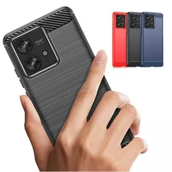 Чехол из ТПУ с текстурой из углеродного волокна для Motorola Edge 40 Neo Moto Edge 50 Pro Fusion Ultra, защитный чехол, противоударный, Funda Coque Moto Edge 40 Neo чёрный
