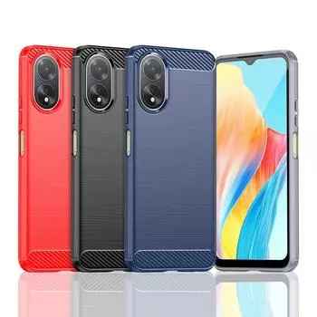 Чехол из ТПУ с текстурой из углеродного волокна для OPPO OPPO A40 A40M A60 A80 A79 5G A38 A18 A58 A98 A78 A57S, противоударный защитный чехол Fundas OPPO A80 5G чёрный