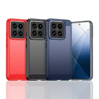 Чехол из ТПУ с текстурой из углеродного волокна для Xiaomi 14 13T 13 12T Pro Lite 12X Mi 11 Lite 5G, противоударный защитный чехол, чехол Funda Coque Xiaomi 12T чёрный