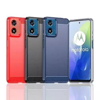 Чехол из ТПУ с текстурой из углеродного волокна для Motorola Moto E14 G04S G14 G24 Power G34 G54 G84, противоударный защитный чехол Funda Shell Coque Moto G14 чёрный