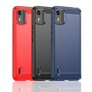 Чехол из ТПУ с текстурой углеродного волокна для Nokia C12 Pro C22 C32 G22 G400 C100 C200 C21 Plus G21 G11 Противоударный защитный чехол для бизнеса с полной защитой Nokia X10 чёрный