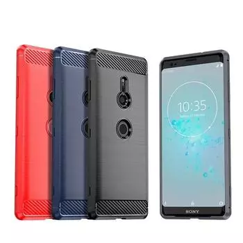 Чехол из ТПУ с текстурой углеродного волокна для Sony Xperia XZ3 XZ2 Compact XZ1 Premium XA2 Ultra XA1 Plus противоударный защитный чехол Fundas Sony Xperia XZ3 чёрный