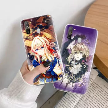 Чехол из ТПУ Violet Evergarden для iPhone XR 7 8 14 15 11 12 13 X XS Pro Max Xiaomi Redmi 13C Note 9 Samsung A22 S23 S24 Ultra Plus VIVO Samsung Note 20 Ultra кожа буйвола
