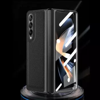 Чехол из углеродного волокна без отпечатков пальцев для Samsung Galaxy Z Fold 4 Fold4 Fold3 Fold2 5g Fold 3 2, защитная пленка для стекла, чехол for Samsung Z Fold 2 зелёный