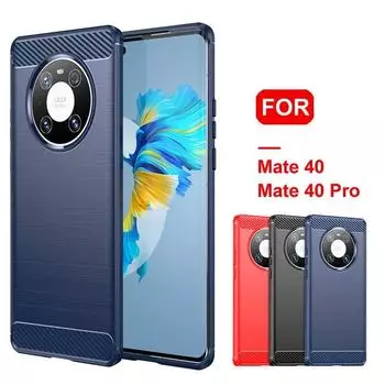 Чехол из углеродного волокна для Huawei Mate 40, Мягкая силиконовая задняя крышка для телефона Huawei Mate 40 Pro, противоударный чехол For Mate 40 чёрный