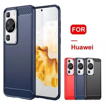 Чехол из углеродного волокна для Huawei P60 P50 P40 Pro P30 Lite P20 Pro P10 Plus, задняя крышка для телефона Huawei Mate 10 20 30 Pro Funda For P60 чёрный