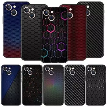 Чехол из углеродного волокна для iPhone 11, 12, 13, 15, 14 Pro Max, чехол для телефона X XR XS 7 8 Plus SE 2020, роскошный черный мягкий силиконовый чехол Funda iPhone 14Pro Max