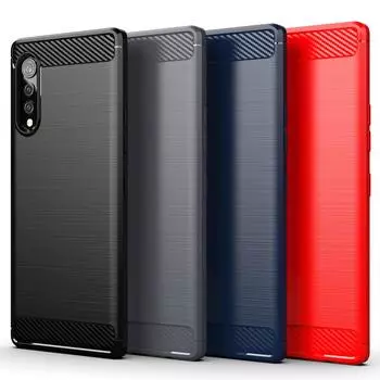 Чехол из углеродного волокна для LG V30 Plus LG V30S V40 V50 V50S V60, амортизирующий чехол для задней панели телефона LG Velvet Stylo5 X2 X4 X5 For LG Velvet чёрный