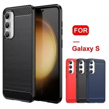 Чехол из углеродного волокна для Samsung Galaxy S23 FE S22 Ultra S21 S20 Plus FE S10 S9 S8 Plus S10E S10 5G Note 10 20 Ultra, чехол для телефона For Galaxy S23 чёрный