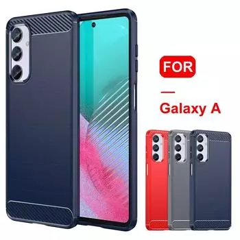 Чехол из углеродного волокна для Samsung Galaxy A10 A20 A30 A40 A50 A70 A80 A90 5G A20E A20S A30S A50S A6 A7 A8 Plus A9 2018, чехол для телефона For Galaxy A10 чёрный