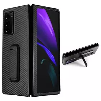 Чехол из углеродного волокна для Samsung Galaxy Z Fold 3 4 2, ультратонкий чехол из арамидного волокна для Galaxy Z Fold 2, 5 г, чехол с держателем для телефона For Galaxy Z Fold 3 синий