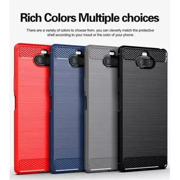 Чехол из углеродного волокна для Sony Xperia 10, мягкий противоударный чехол для смартфона Sony Xperia10, противоударные силиконовые чехлы Xperia 10 чёрный