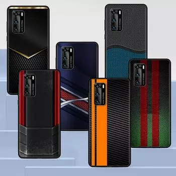 Чехол из углеродного волокна для спортивного автомобиля для Huawei P30 P Smart Z P40 Lite E P20 Y6 Y7 Y9 Honor 8X Play 9A 50 20 Pro, черный мягкий чехол для телефона Huawei P30