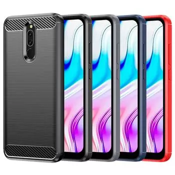 Чехол из углеродного волокна для Xiaomi Redmi 8 8A Redmi Note 8t 8 Pro note6 pro Мягкий силиконовый противоударный чехол для задней панели телефона Redmi 8 чёрный