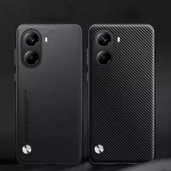 Чехол из углеродного волокна и кожи для POCO X7 Pro, матовый силиконовый противоударный бампер, чехлы для POCO X7 X7Pro Redmi Turbo4 Redmi Turbo 4 красный