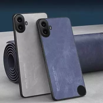 Чехол из волокнистой кожи для телефона Nothing CMF 1 5G TPU с мягкой рамкой, защитный чехол для камеры CMFPhone One Nothing CMFPhone1 CMF1 5G For CMF Phone 1 5G чёрный