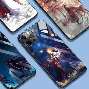 Чехол из закаленного стекла для Apple iPhone 13 13 11 12 Pro Max 7 Plus X XR XS 12Pro 12 Mini 6 6S SE, чехол для телефона Mo Dao Zu Shi iPhone 13