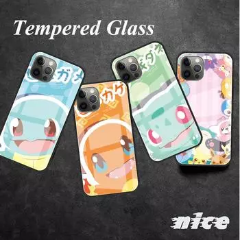 Чехол из закаленного стекла для Apple iPhone 13 Pro Max 11 12 X XS XR SE 2020 7 8 Plus 6 6S Роскошный чехол для телефона Cute Pokemon EEvee Fundas iPhone 6 6S