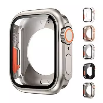 Чехол из закаленного стекла для Apple Watch Series 9, 8, 7, 45 мм, 41 мм, SE, 6, 5, 4, 44 мм, 40 мм, замена на Ultra 2, жесткий передний и задний бампер, защитная крышка для экрана 40mm for apple watch розового золота