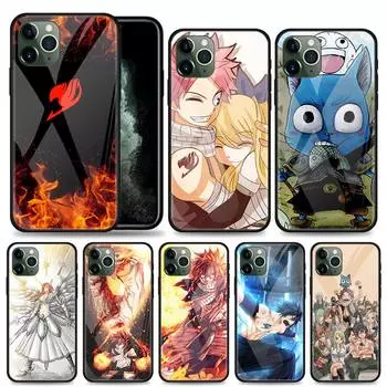 Чехол из закаленного стекла для iPhone 12 Mini 11 12 Pro Max 7 8 XR SE X XS MAX 6 6s 7 8 Plus 11 Pro Fairy Tail Erza Natsu чехол для телефона iPhone 12