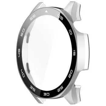 Чехол из закаленного стекла для ПК, защитный чехол для Huawei Watch GT5 46 мм (Серебряный)