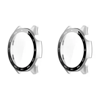 Чехол из закаленного стекла для ПК, защитный чехол для Huawei Watch GT5 46 мм (Серебряный)