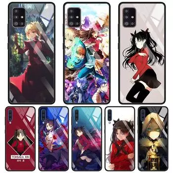 Чехол из закаленного стекла для Samsung Galaxy A51 A71 A91 A72 A52 A81 A41 A31 A21 A21s M51 M31 M21, чехол Fate Zero Тосака Рин For Samsung A01