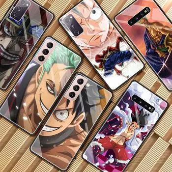 Чехол из закаленного стекла для Samsung Galaxy S20 FE S21 Ultra S10 S9 Plus Note 20 10 Lite 9, чехол для телефона, сумка, цельный аниме Samsung Note 9