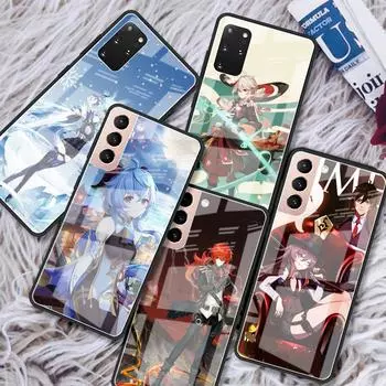 Чехол из закаленного стекла для Samsung Galaxy S21 Ultra S20 FE S10 Plus Note 20 10 Lite S9 S8 9 S10e, чехол для телефона в стиле аниме Genshin Impact Samsung Note 9
