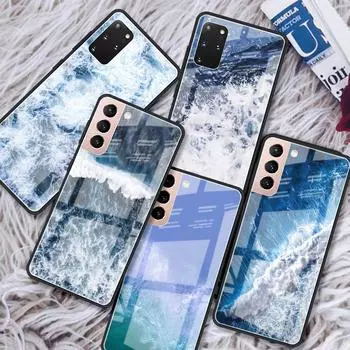 Чехол из закаленного стекла для Samsung Galaxy S21 Ultra S20 FE S10 Plus Note 20 10 Lite S9 S8 9 S10e, чехол для телефона, чехол для пляжного туризма Samsung Note 9