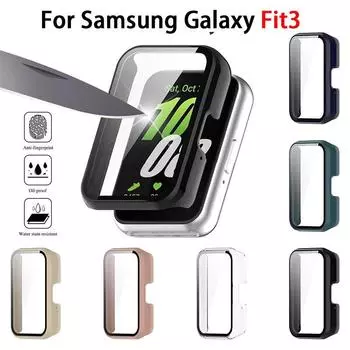 Чехол из закаленного стекла для Samsung Galaxy Fit 3 Samrt, ремешок с полным покрытием, защитный чехол-бампер, Защитная пленка для экрана Fit3 For Galaxy Fit 3 прозрачный