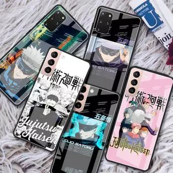Чехол из закаленного стекла для Samsung Galaxy S21 Ultra S20 FE S10 Plus Note 20 10 Lite S9 S8 9 S10e, чехол для телефона в стиле аниме Jujutsu Kaisen Samsung Note 9