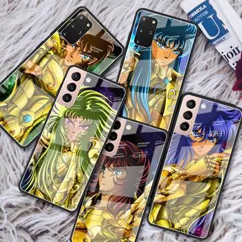 Чехол из закаленного стекла для Samsung Galaxy S21 Ultra S20 FE S10 Plus Note 20 10 Lite S9 S8 9 S10e, чехол для телефона в стиле аниме Saint Seiya Capa Samsung Note 9