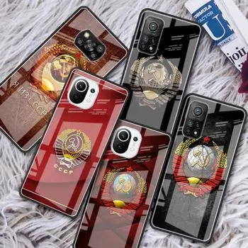 Чехол из закаленного стекла для Xiaomi Mi Poco X3 NFC 11 Ultra Note 10 Lite 10T Pro F3 9T 11i M3, винтажный чехол для телефона СССР CCCP Sac Mi 9T Pro