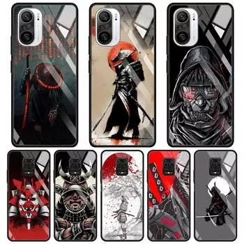 Чехол из закаленного стекла для Xiaomi Redmi Note 10 Pro Max 9 9s 7 8t 8 K40 K30 Pro Plus 9t 9c 8a 9a, чехол для телефона, японский самурайский арт For Redmi K30 Pro