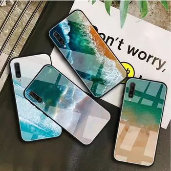 Чехол из закаленного стекла Gradient Ocean для Samsung Galaxy A10S A10E A20S A20E A30S A40 A50S A60 A70 A80 A90 A6 A7 A8 A10S
