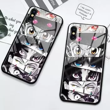 Чехол из закаленного стекла Hunter X Hunter Charactors Eyes для iPhone 6 6s 7 8 14 Plus X XS XR SE2020 11 12 13 14 Pro Max Mini iPhone 6 6s