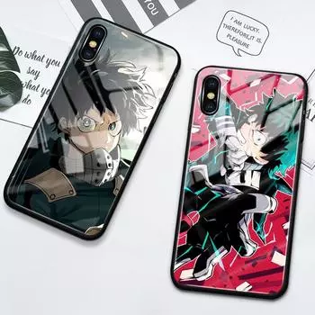 Чехол из закаленного стекла My Hero Academy Midoriya Izuku Scorch, чехол для iPhone 6 7 8 14 Plus X XS XR SE 11 12 13 14 Pro Max Mini iPhone 6 6s